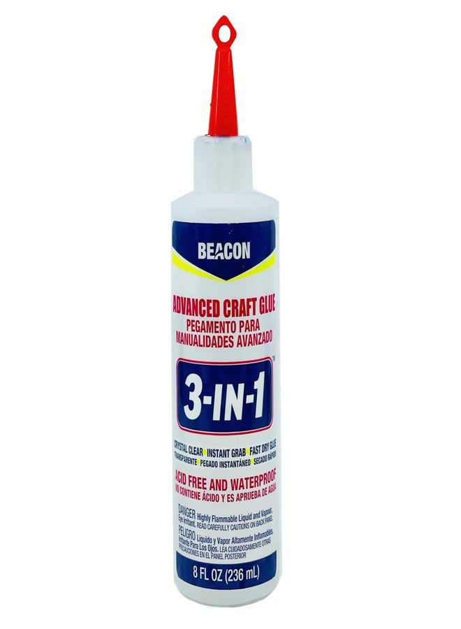 BEACON 3-in-1 Advanced Craft Glue - Fast-Drying, Crystal Clear Adhesive for Wood, Ceramics, Fabrics, and More, 8-Ounce - Image 1